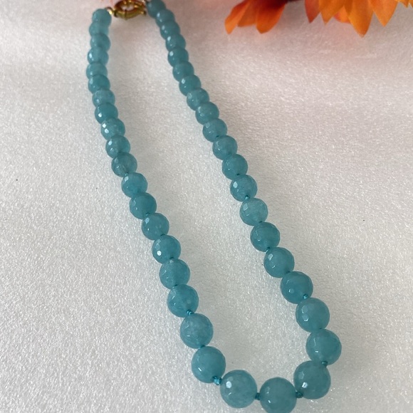 18 blue Brazil jade necklace markdown sale - Picture 2 of 3